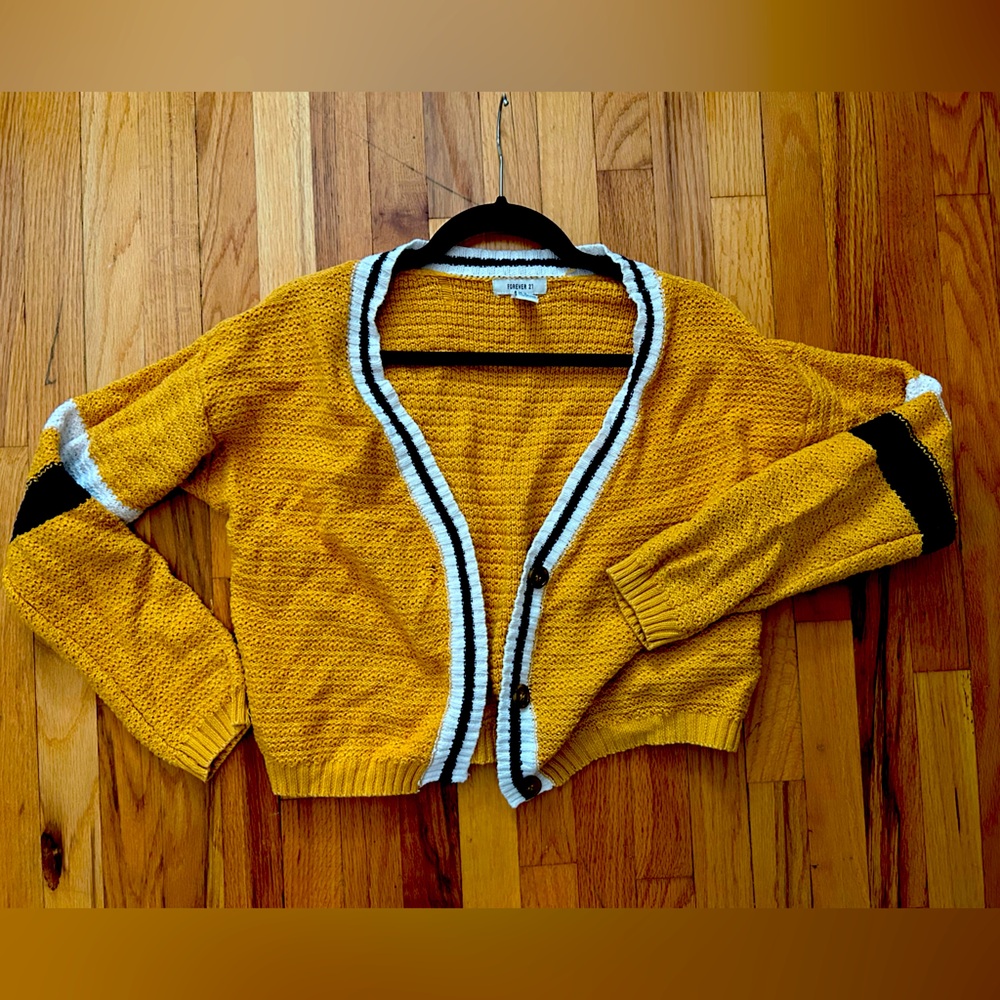 Textured Yellow Cardigan